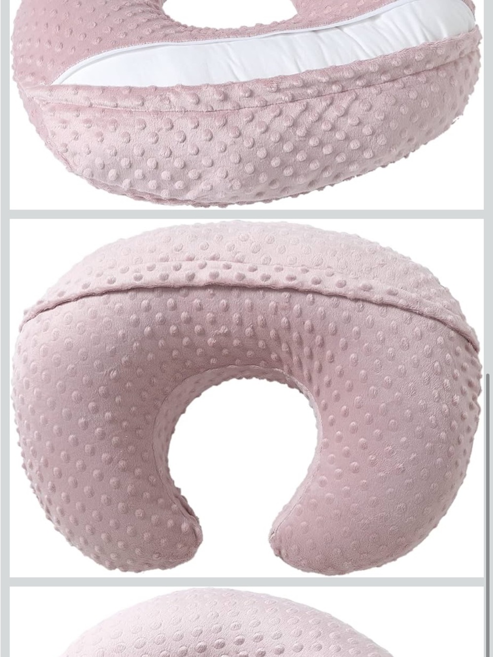 Plush Pink Nursing & Support Pillow with Textured Cover